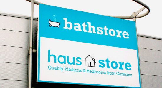 Bathstore Kitchen Haus-Store sign & logo